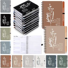 10 Set Inspirational Spiral Undated Weekly Planners Notebooks Bulk with Pen Christmas Employee Appreciation Gift A6 Undated to Do List Notepad for Nurse Coworkers Team Staff