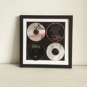 WANLIAN CD Music Frame, CD Case Solid Wood Frame, 13x13 Black Record Frame, Strong and Lightweight, PVC Album Frame for Displaying Vinyl Records, Home Decor LP Record Frame, Fits Wall