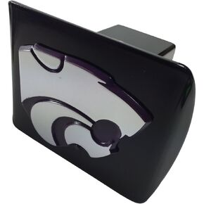 AMG Kansas State University Metal Emblem (with Purple Trim) on Black Metal Hitch Cover