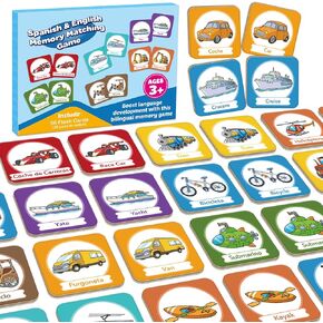 Memory Card Game, Toddler Matching Game, Learn Spanish for Kids, Bilingual Flash Cards, Learning Toys for 4 Year Old, Preschool Learning Activities, Homeschool Supplies, Kindergarten Toys