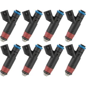 8Pcs Fuel Injectors ANGLEWIDE FJ482 Fuel Injectors Set fit for 2004-2009 for Dodge for Durango 5.7L, 2004-2008 for Dodge for Ram 1500 / for Ram 2500 / for Ram 3500 5.7L, 4 Holes