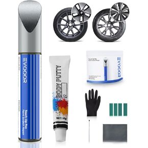 for Tesla Wheel Touch Up Paint with Curb Rash Repair Kit - DIY Kit with Color-matched Touch Up Paint (Matte Black(fits Model Y 20'')