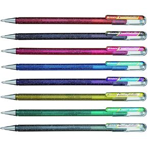 Pentel Hybrid Dual Metallic Liquid Gel Roller Pen YK110/8-M - Pack of 8 Pens in 16 Shimmering Metallic Colours