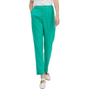 Women's Linen Blend Straight Leg Pant Relaxed Fit All Day Pant with Pockets