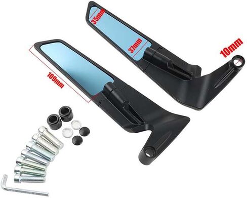 FOR MT-09 2020-2021-2022-2023- 2024 Invisible Rearview Mirror Wind Wing Rearview Mirror Adjustable 360° Sports Rearview Mirror Suitable MT09 Motorcycle Accessories (blue lens) in Saudi Arabia