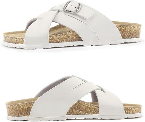 FITORY Women's Cork Footbed Slide,Open Toe Flat Sandals with Arch Support for Summer Size 6-11 in Saudi Arabia