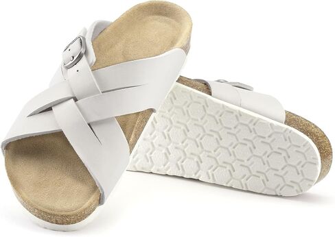 FITORY Women's Cork Footbed Slide,Open Toe Flat Sandals with Arch Support for Summer Size 6-11 in Saudi Arabia