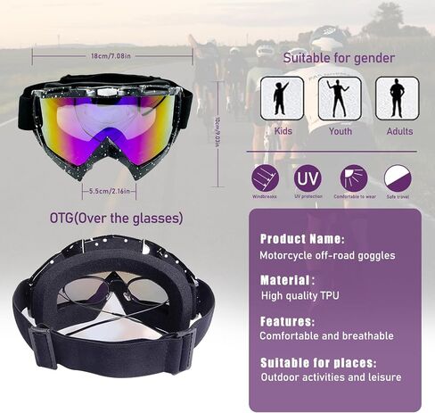 Motorcycle ATV Goggles Dirt Bike Goggles Skiing Goggles Riding Goggles Windproof Glasses Racing Motocross Goggles in Saudi Arabia