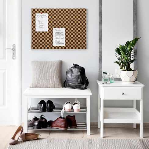gasaré, Large Cork Board for Walls, Bulletin Board, Pin Board for Office, 23 x 17 Inches, Frameless, Decorative Design, Install Horizontal or Vertical, Screws and Anchors Included, Checkered Design in Saudi Arabia
