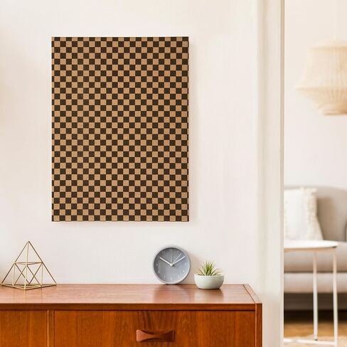gasaré, Large Cork Board for Walls, Bulletin Board, Pin Board for Office, 23 x 17 Inches, Frameless, Decorative Design, Install Horizontal or Vertical, Screws and Anchors Included, Checkered Design in Saudi Arabia