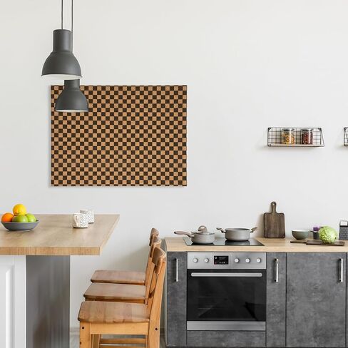gasaré, Large Cork Board for Walls, Bulletin Board, Pin Board for Office, 23 x 17 Inches, Frameless, Decorative Design, Install Horizontal or Vertical, Screws and Anchors Included, Checkered Design in Saudi Arabia