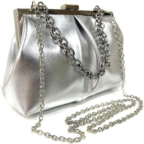 Women's Ruched Clutch Handbags PU Leather Evening Bag with Chain for Wedding Party Prom in Saudi Arabia