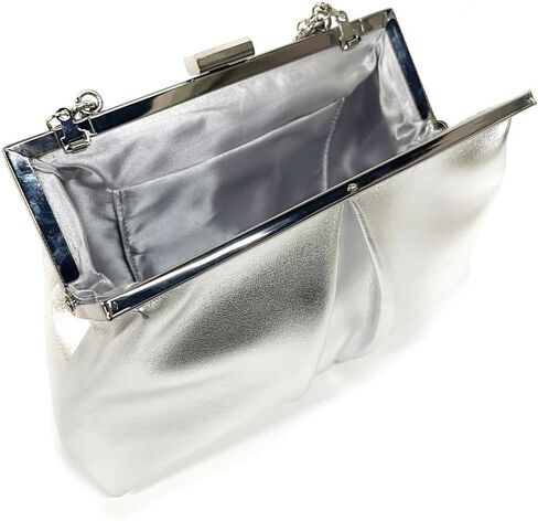 Women's Ruched Clutch Handbags PU Leather Evening Bag with Chain for Wedding Party Prom in Saudi Arabia