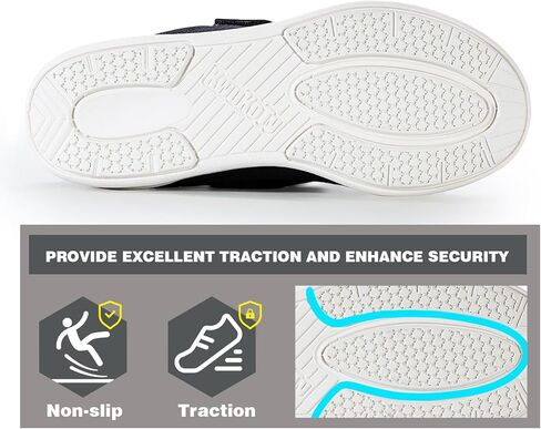 KWUKOTY Women's Diabetic Shoes | Adjustable Sneakers | Lace-Free | Plantar Fasciitis/Edema/Swollen Feet/Bunions | Black Size 8 in Kuwait