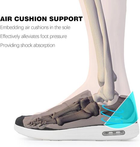 KWUKOTY Women's Diabetic Shoes | Adjustable Sneakers | Lace-Free | Plantar Fasciitis/Edema/Swollen Feet/Bunions | Black Size 8 in Kuwait