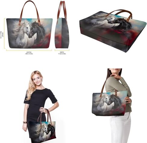 GIFTPUZZ Women Top Handle Bags Handbags with Zipper Leather Wallet Cash Card Phone Holder and Makeup Bag Set 3pcs in Saudi Arabia