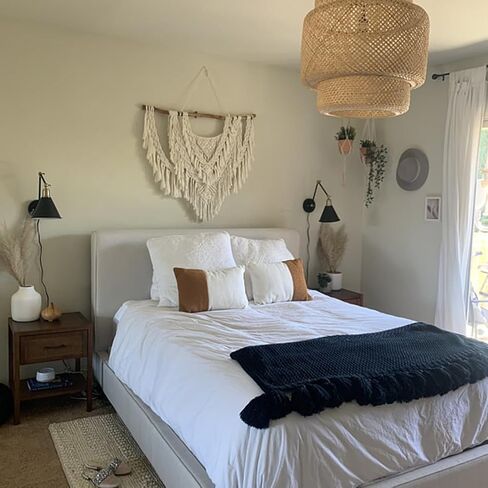 qlbuj كبير macrame الجدار شنقا الطبيعية Driftwood macrame نسيج فوق اللوح الأمامي بوهو ديكور المنزل لغرفة النوم غرفة المعيشة شقة حفل زفاف، 36 "ث × 28" ل in Saudi Arabia