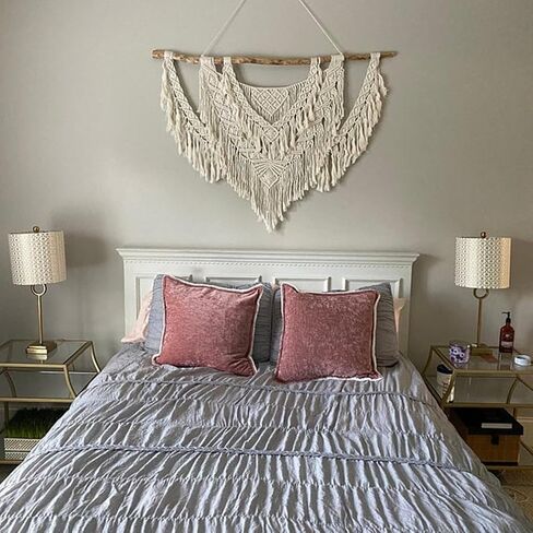 qlbuj كبير macrame الجدار شنقا الطبيعية Driftwood macrame نسيج فوق اللوح الأمامي بوهو ديكور المنزل لغرفة النوم غرفة المعيشة شقة حفل زفاف، 36 "ث × 28" ل in Saudi Arabia