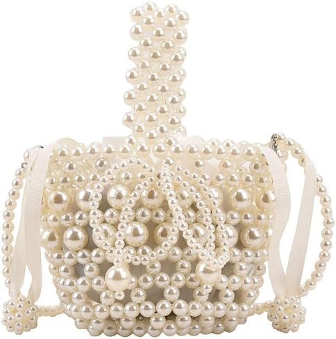 Women Pearl Bag Small Pearl Beaded Handbag with Detachable Pearl Strap Inner Bag for Wedding Prom Party in Saudi Arabia