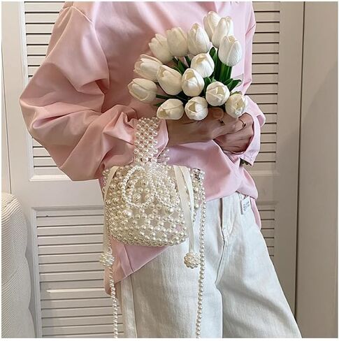 Women Pearl Bag Small Pearl Beaded Handbag with Detachable Pearl Strap Inner Bag for Wedding Prom Party in Saudi Arabia