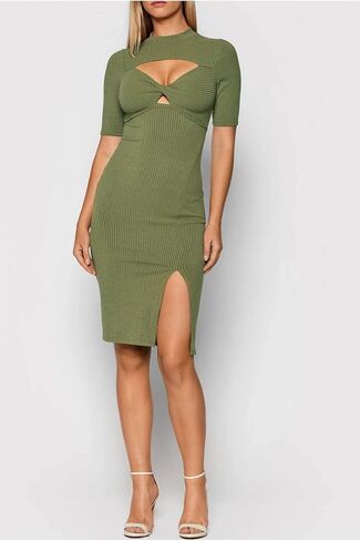 GUESS Women's Eco Half Sleeve Lila Midi Dress in Saudi Arabia