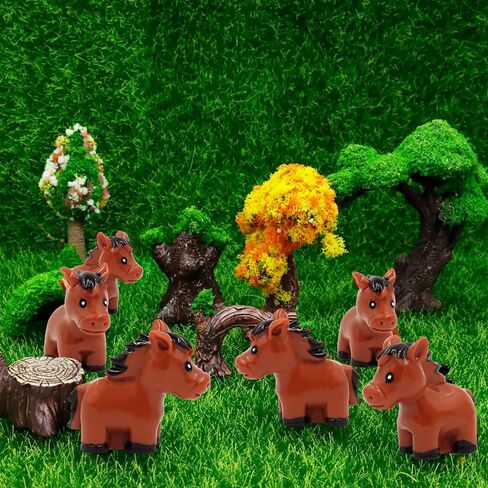 Bbiamsleep 30 قطعة من تماثيل الحصان المصغرة، تماثيل صغيرة من الراتنج، حصان صغير من البلاستيك، أشكال صغيرة من الراتنج للحديقة الخيالية، الطحلب، المناظر الطبيعية الصغيرة، ديكور تررم، كعكة علوية in Kuwait