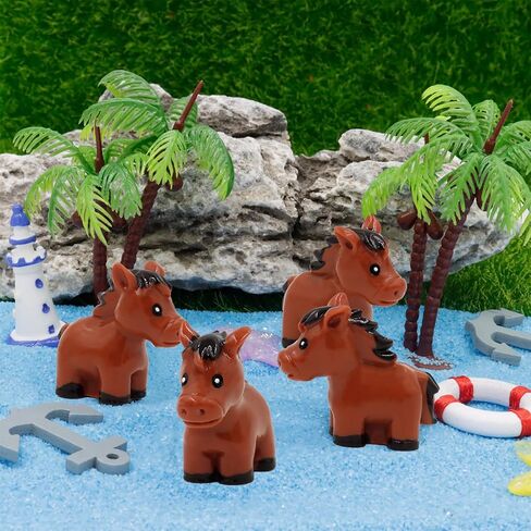 Bbiamsleep 30 قطعة من تماثيل الحصان المصغرة، تماثيل صغيرة من الراتنج، حصان صغير من البلاستيك، أشكال صغيرة من الراتنج للحديقة الخيالية، الطحلب، المناظر الطبيعية الصغيرة، ديكور تررم، كعكة علوية in Kuwait