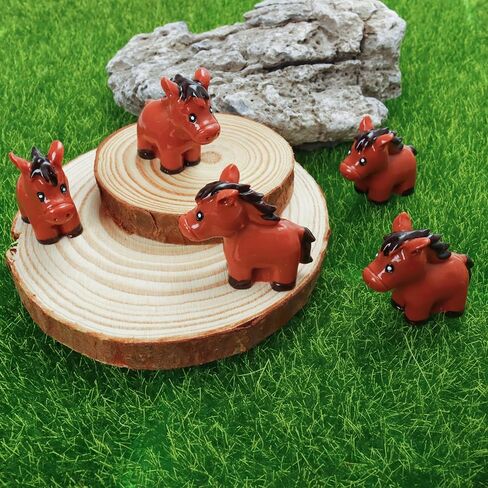 Bbiamsleep 30 قطعة من تماثيل الحصان المصغرة، تماثيل صغيرة من الراتنج، حصان صغير من البلاستيك، أشكال صغيرة من الراتنج للحديقة الخيالية، الطحلب، المناظر الطبيعية الصغيرة، ديكور تررم، كعكة علوية in Kuwait