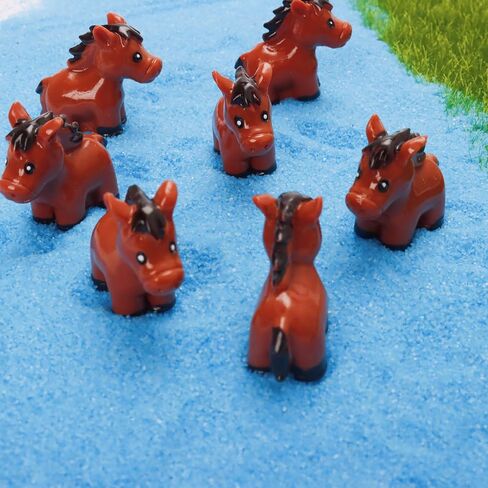 Bbiamsleep 30 قطعة من تماثيل الحصان المصغرة، تماثيل صغيرة من الراتنج، حصان صغير من البلاستيك، أشكال صغيرة من الراتنج للحديقة الخيالية، الطحلب، المناظر الطبيعية الصغيرة، ديكور تررم، كعكة علوية in Kuwait