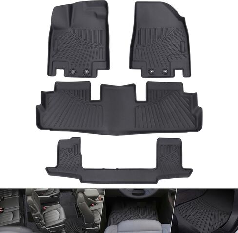 سجادات أرضية مناسبة لجميع الأحوال الجوية تناسب نيسان باثفايندر 7 مقاعد 2022 2023 2024 TPE بطانات أرضية عديمة الرائحة تناسب ملحقات باثفايندر 4 عبوات in Kuwait