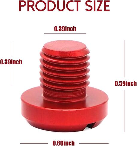 2 PCS Motorcycle Rearview Mirror Anti-rust Plug, 10mm 1 Regular + 1 Reverse Hole Metal Screw Cap, Rearview Mirror Hole Plug Screw, Compatible with Suzuki Honda Yamaha Kawasaki Motorcycle (Red) in Saudi Arabia