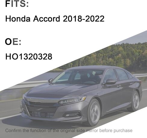 Passenger Side Mirror Compatible with Honda Accord 2018-2022 with Power Glass Right Side View Mirrors Replacement#HO1321328 (3pins) in Saudi Arabia