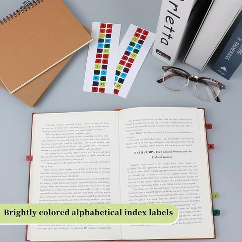 Giantree A-Z Sticky Tabs, Colored Alphabetical Tabs Sticky Index Tabs Waterproof Self-Adhesive Letter Tabs 8 Sheets Alphabetical Index Tab Small Book Tabs for Textbook Notebooks Dictionary Files(208) in Saudi Arabia