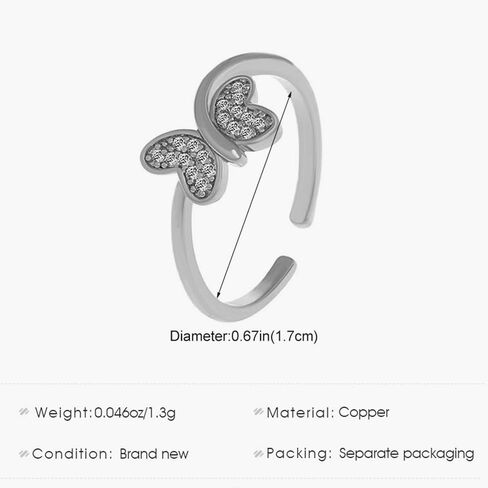 Crystal Butterfly Finger Ring for women Butterfly Knuckle Ring Gold Knuckle Stacking Ring Personalized Finger Ring Adjustable Ring Jewelry for Girls Gift in Saudi Arabia