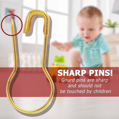 1000 Pack Metal Safety Pins, Gourd Pin Clothing Tag Pins Bead Needle Pin Bulb Pin Calabash Pin for DIY Craft and Home Accessories 23mm/0.9 Inch Length（Gold） in Kuwait