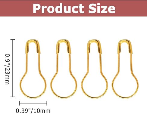 1000 Pack Metal Safety Pins, Gourd Pin Clothing Tag Pins Bead Needle Pin Bulb Pin Calabash Pin for DIY Craft and Home Accessories 23mm/0.9 Inch Length（Gold） in Kuwait