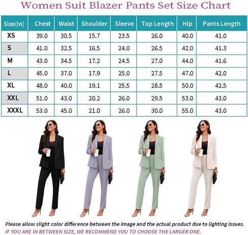 Women 2 Piece Suit Set Formal Casual Business Work Daily Blazer and Pants Office Work Suit Set in Kuwait