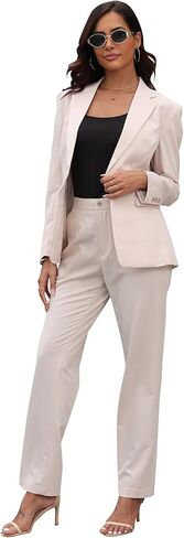 Women 2 Piece Suit Set Formal Casual Business Work Daily Blazer and Pants Office Work Suit Set in Kuwait