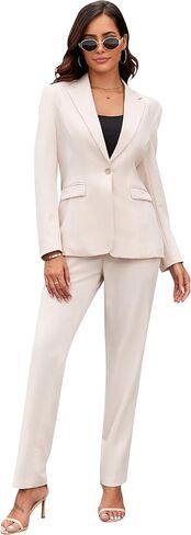Women 2 Piece Suit Set Formal Casual Business Work Daily Blazer and Pants Office Work Suit Set in Kuwait