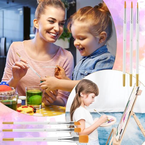 6 Pcs Paint Brush Set, Small Acrylic Paint Brushes Nylon Fine Paint Brush with White Wooden Handle, Artists Paint Brushes Thin Paint Brushes for Acrylic, Watercolour, Oil, Gouache in Saudi Arabia