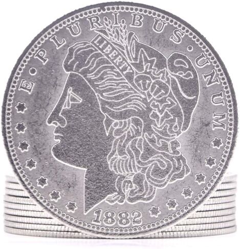 SUMAG 10 Pcs Super Thin Palming Coins Magic Tricks Appearing/Vanishing Coins Magic Close up Street Illusion Accessories Gimmick Prop Comedy (Morgan Dollar Version) in Kuwait