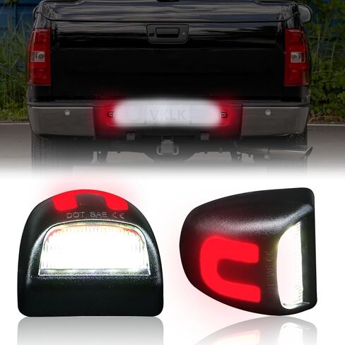 أضواء لوحة ترخيص LED متوافقة مع Silverado & Sierra 1500 2500 3500 HD/Avalanche/Tahoe/Suburban/Traverse/Yukon/Yukon XL/Escalade & ESV/EXT مصابيح علامة الالتقاط، مصابيح علامة عدسة شفافة 6000K، قطعتان in Kuwait