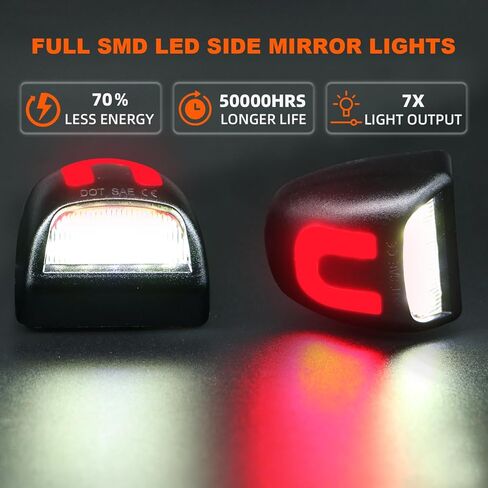 أضواء لوحة ترخيص LED متوافقة مع Silverado & Sierra 1500 2500 3500 HD/Avalanche/Tahoe/Suburban/Traverse/Yukon/Yukon XL/Escalade & ESV/EXT مصابيح علامة الالتقاط، مصابيح علامة عدسة شفافة 6000K، قطعتان in Kuwait