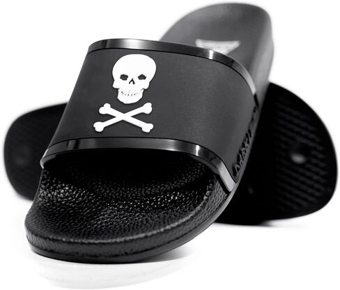 Black Slides - Footwear for Men & Women, Mens Comfortable Cloud Slippers, Womens Fashion Flip Flops Grunge Sandals, Indoor Outdoor Graphic Athletic Waterproof Gothic 3D Design Slide in Saudi Arabia