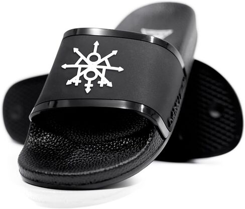 Black Slides - Footwear for Men & Women, Mens Comfortable Cloud Slippers, Womens Fashion Flip Flops Grunge Sandals, Indoor Outdoor Graphic Athletic Waterproof Gothic 3D Design Slide in Saudi Arabia