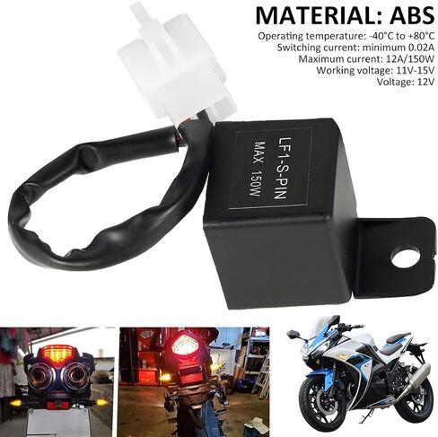 LED Flasher Relay 2-Pin, 12V Relay for car LED Flash Turn Signal Relays, Adjustable Flash Rate Flasher Relay Wiring Connectors Kit for Fix Motorcycle Turn Signal Bulbs Hyper Flash Lighting Assemblies in Saudi Arabia