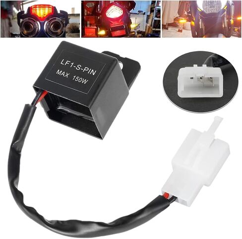 LED Flasher Relay 2-Pin, 12V Relay for car LED Flash Turn Signal Relays, Adjustable Flash Rate Flasher Relay Wiring Connectors Kit for Fix Motorcycle Turn Signal Bulbs Hyper Flash Lighting Assemblies in Saudi Arabia