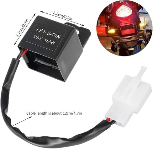 LED Flasher Relay 2-Pin, 12V Relay for car LED Flash Turn Signal Relays, Adjustable Flash Rate Flasher Relay Wiring Connectors Kit for Fix Motorcycle Turn Signal Bulbs Hyper Flash Lighting Assemblies in Saudi Arabia