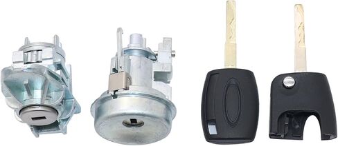 SecosAutoparts Ignition Switch Lock Cylinder & Door Lock Cylinder with Keys Compatible with Ford Fiesta 2011-2019# BE8Z-542199 BE8Z11582B in Saudi Arabia