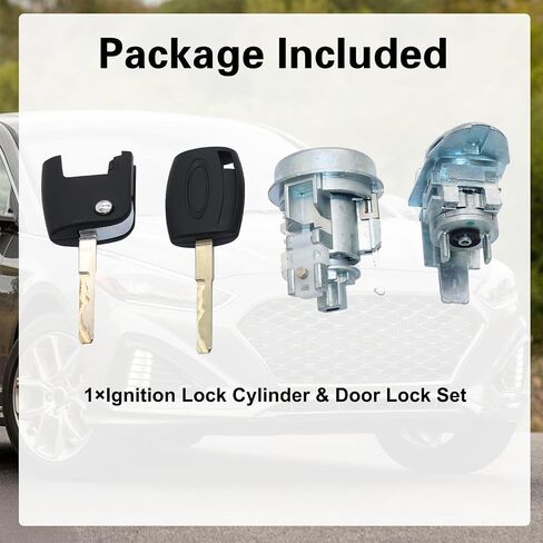 SecosAutoparts Ignition Switch Lock Cylinder & Door Lock Cylinder with Keys Compatible with Ford Fiesta 2011-2019# BE8Z-542199 BE8Z11582B in Saudi Arabia